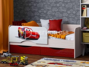 Кровать Юниор-12 с фотопеч. "Тачки" в Лысьве - lysva.ok-mebel.com | фото