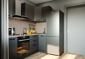Кухня угловая Антрацит 2200х1000 (Стол. 38мм) в Лысьве - lysva.ok-mebel.com | фото