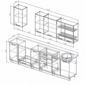 Кухонный гарнитур Антрацит 2800 (Стол. 26мм) в Лысьве - lysva.ok-mebel.com | фото 2