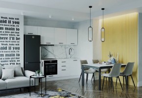 Кухонный гарнитур Белый Глянец 2550 (Стол. 38мм) в Лысьве - lysva.ok-mebel.com | фото