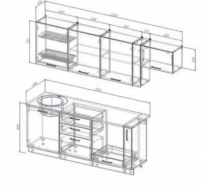 Кухонный гарнитур Лофт 2550 (Стол. 26мм) в Лысьве - lysva.ok-mebel.com | фото 2