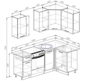 Кухонный гарнитур угловой Капри 2000х1200 (Стол. 38мм) в Лысьве - lysva.ok-mebel.com | фото 2