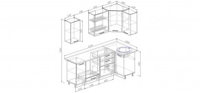 Кухонный гарнитур угловой Капри 2200х1000 (Стол. 38мм) в Лысьве - lysva.ok-mebel.com | фото 2