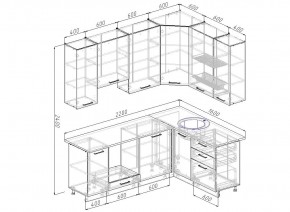 Кухонный гарнитур угловой Крафт 2200*1600 (Стол. 38мм) в Лысьве - lysva.ok-mebel.com | фото 2