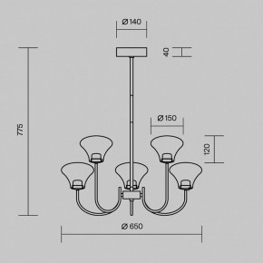 Люстра на штанге Maytoni Dynasty MOD402PL-L20BS3K в Лысьве - lysva.ok-mebel.com | фото 6