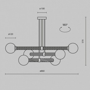 Люстра на штанге Maytoni Teatro MOD287PL-06BS в Лысьве - lysva.ok-mebel.com | фото 3