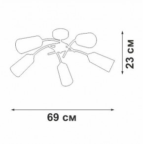 Люстра на штанге Vitaluce V2850 V2850-1/5PL в Лысьве - lysva.ok-mebel.com | фото 5