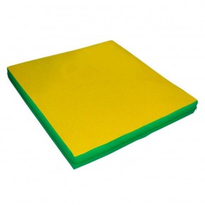 Мат гимнастический 1х1х0,08м цв. зеленый-желтый в Лысьве - lysva.ok-mebel.com | фото 1