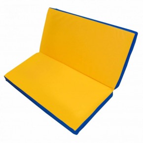 Мат гимнастический 1х1х0,1м складной цв. синий-желтый в Лысьве - lysva.ok-mebel.com | фото 1