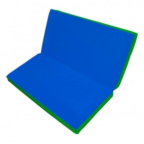 Мат гимнастический 1х1х0,1м складной цв. зеленый-синий в Лысьве - lysva.ok-mebel.com | фото 1