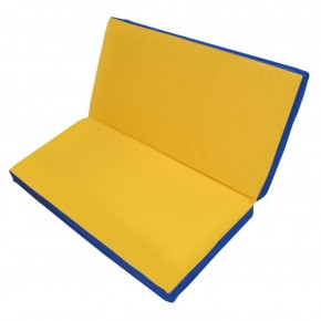Мат гимнастический 1х1х0,05м складной цв. синий-желтый в Лысьве - lysva.ok-mebel.com | фото 1