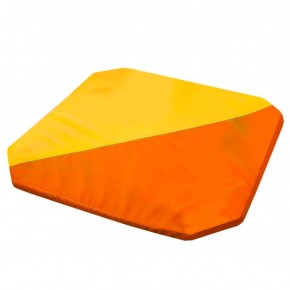 Мат гимнастический 1,3x1,3x0,05м складной скошенные углы цв.оранжевый-желтый в Лысьве - lysva.ok-mebel.com | фото 1