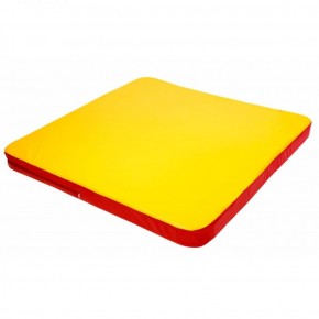 Мат гимнастический 1,36х1,36х0,08м складной закругленные углы цв. красный-желтый (для ДСК Игрунок) в Лысьве - lysva.ok-mebel.com | фото 1