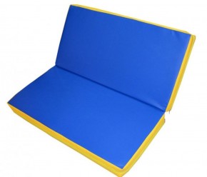 Мат гимнастический 1х1х0,08м складной цв. синий-желтый в Лысьве - lysva.ok-mebel.com | фото 1