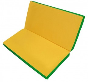 Мат гимнастический 1х1х0,08м складной цв. зеленый-желтый в Лысьве - lysva.ok-mebel.com | фото