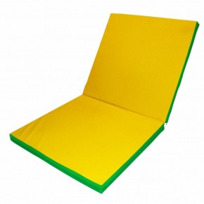 Мат гимнастический 2х1х0,1м складной цв. зеленый-желтый в Лысьве - lysva.ok-mebel.com | фото