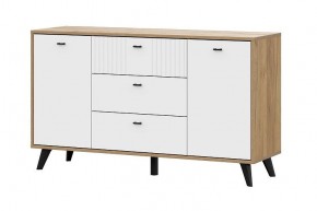 МИЛАН Комод 3 ящика двухстворчатый (Белый Матовый) в Лысьве - lysva.ok-mebel.com | фото