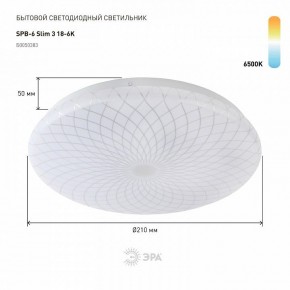 Накладной светильник Эра Slim SPB-6 Slim 3 18-6K в Лысьве - lysva.ok-mebel.com | фото 2