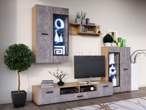 Нэнси New Пенал навесной исп.1 (ЛДСП) Бетон светлый/Сонома в Лысьве - lysva.ok-mebel.com | фото 3