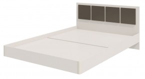 Парус Кровать 1200 на щитах (Белый/Графит) в изголовье 3 декор. квадрата в Лысьве - lysva.ok-mebel.com | фото