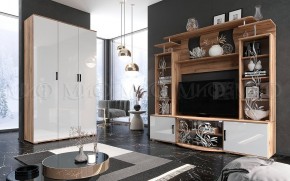 Пенал Виста (Белый глянец/Дуб крафт) в Лысьве - lysva.ok-mebel.com | фото 3