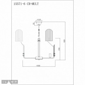 Подвесная люстра iLamp Dolce 15571-6 CR+MULT в Лысьве - lysva.ok-mebel.com | фото 3