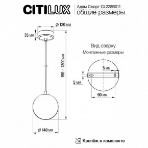 Подвесной светильник Citilux Адам Смарт CL228B011 в Лысьве - lysva.ok-mebel.com | фото 5