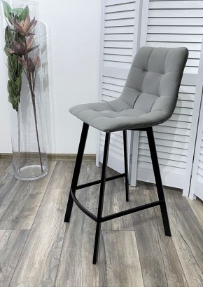 Полубарный стул CHILLI-QB SQUARE светло-серый #26, велюр / черный каркас (H=66cm) М-City в Лысьве - lysva.ok-mebel.com | фото 2