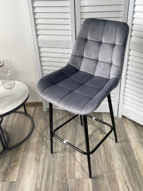 Полубарный стул ХОФМАН, цвет H-14 Серый, велюр / черный каркас H=63cm М-City в Лысьве - lysva.ok-mebel.com | фото 4