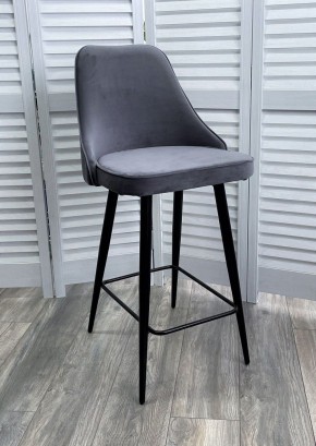 Полубарный стул NEPAL-PB СЕРЫЙ #27, велюр/ черный каркас (H=68cm) М-City в Лысьве - lysva.ok-mebel.com | фото 2