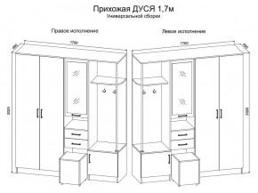 Прихожая Дуся 1.7 УНИ (Дуб Бунратти/Белый Бриллиант) в Лысьве - lysva.ok-mebel.com | фото 2