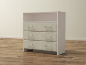 PROxSON Комод Varna (ЛДСП Белая+ткань Белый/Savana Milk (молочный)) 90x40 в Лысьве - lysva.ok-mebel.com | фото