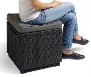 Пуфик Куб с подушкой (Cube with cushion) графит - прохладный серый в Лысьве - lysva.ok-mebel.com | фото 2