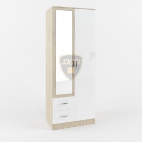 Шкаф 2-х створчатый с зеркалом Софи СШК 800.3 (дуб сонома/белый глянец) в Лысьве - lysva.ok-mebel.com | фото 1