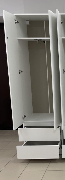 Шкаф 2-ств. с 2 ящиками и вешалкой "Бьянко" в Лысьве - lysva.ok-mebel.com | фото 2