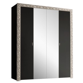 Шкаф 4-х дв. (с зеркалами)  Premium черная/серебро (ТФШ1/4(П) в Лысьве - lysva.ok-mebel.com | фото