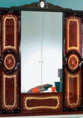 Шкаф 4-х дверный с зеркалами (01.144) Роза (могано) в Лысьве - lysva.ok-mebel.com | фото