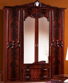 Шкаф 4-х дверный с зеркалами (03.144) Ольга (могано) в Лысьве - lysva.ok-mebel.com | фото