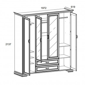 Шкаф 4D2S Z , MONAKO, цвет Сосна винтаж в Лысьве - lysva.ok-mebel.com | фото