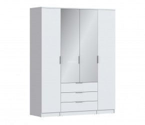 Шкаф 4х дверный с зеркалами Николь СБ-2595/1 (Белый) в Лысьве - lysva.ok-mebel.com | фото