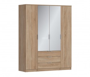 Шкаф 4х дверный с зеркалами Николь СБ-2595/1 (Дуб Сонома) в Лысьве - lysva.ok-mebel.com | фото