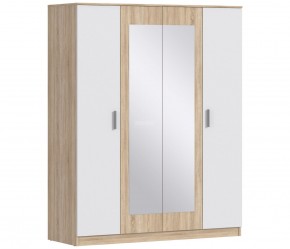 Шкаф 4х дверный с зеркалами Уют СБ-2750/1 (Дуб Сонома/Белый) в Лысьве - lysva.ok-mebel.com | фото