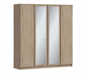 Шкаф 4х дверный с зеркалами Веста СБ-3082 (Дуб Сонома) в Лысьве - lysva.ok-mebel.com | фото