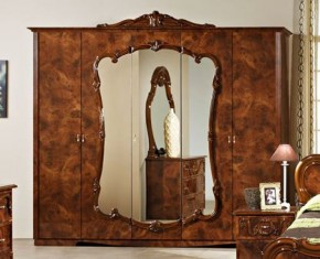 Шкаф 5-и дверный с зеркалами (20.145) Тициана (орех) в Лысьве - lysva.ok-mebel.com | фото