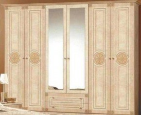 Шкаф 6-и дверный с зеркалами (02.146) Рома (беж) в Лысьве - lysva.ok-mebel.com | фото