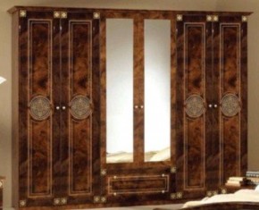 Шкаф 6-и дверный с зеркалами (02.146) Рома (орех) в Лысьве - lysva.ok-mebel.com | фото