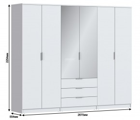 Шкаф 6-ти дверный Николь СБ-2593/1 (Белый) в Лысьве - lysva.ok-mebel.com | фото 3