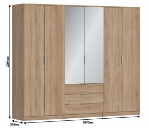 Шкаф 6-ти дверный Николь СБ-2593/1 (Дуб Сонома) в Лысьве - lysva.ok-mebel.com | фото 3