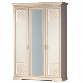 Шкаф для одежды 3-дверный №800 Парма кремовый белый в Лысьве - lysva.ok-mebel.com | фото
