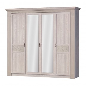 Шкаф для одежды 4-дверный №203 "Лючия" Дуб оксфорд серый в Лысьве - lysva.ok-mebel.com | фото
